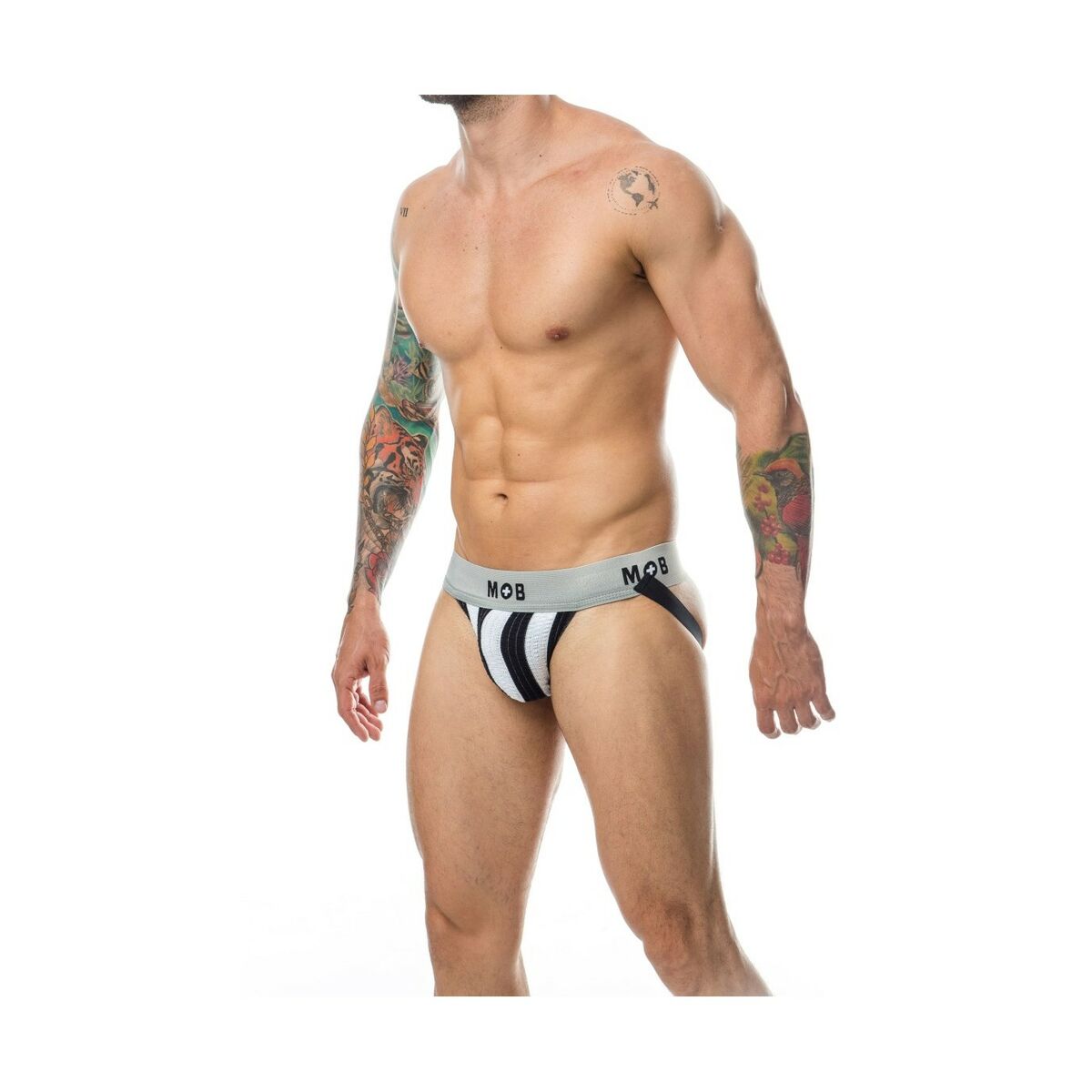 Tanga Mob Eroticwear Blanco Negro L